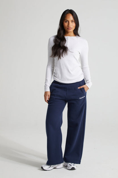 Long Sleeve Slim Fit Top - White Marl