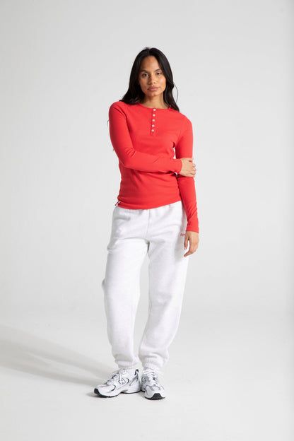 Long Sleeve Slim Fit Top - Poppy Red