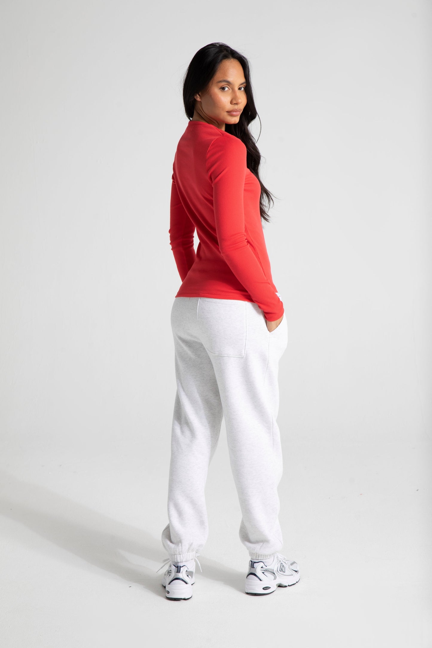 Long Sleeve Slim Fit Top - Poppy Red