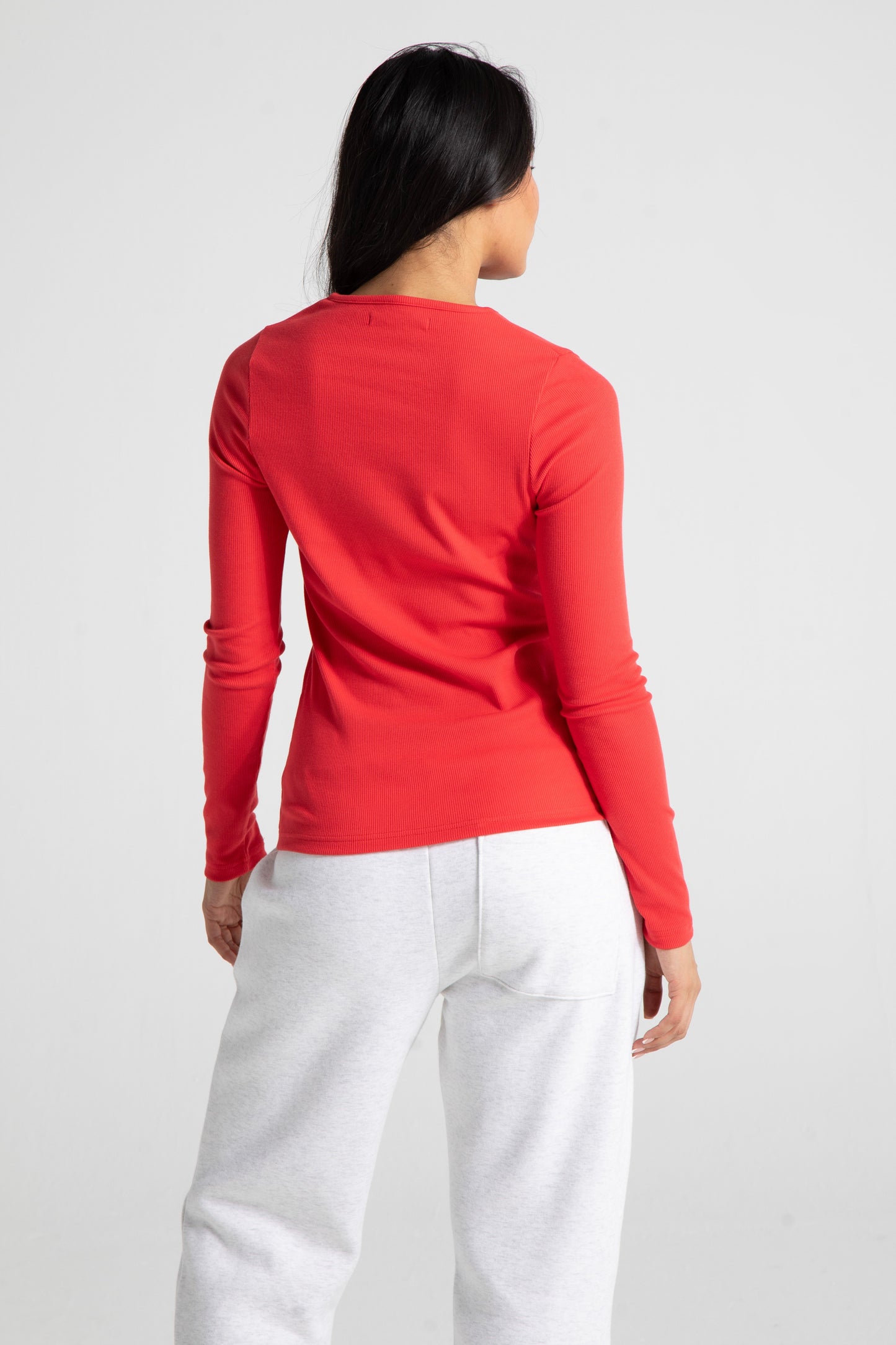 Long Sleeve Slim Fit Top - Poppy Red