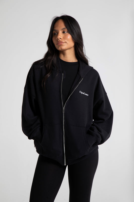 Comfort Zip Hoodie - Jet Black
