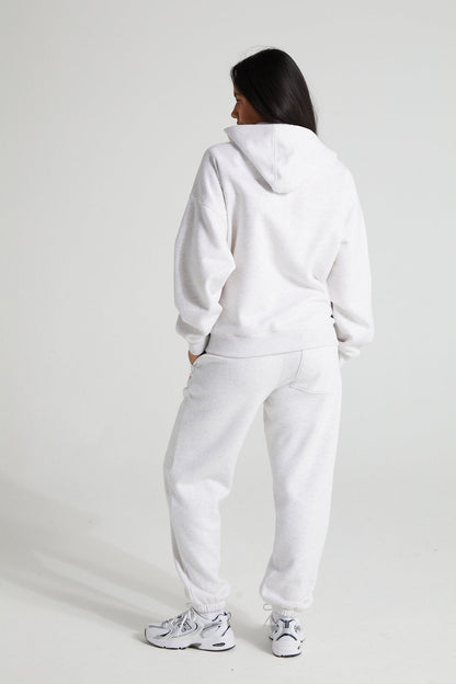 Comfort Zip Hoodie - White Marl