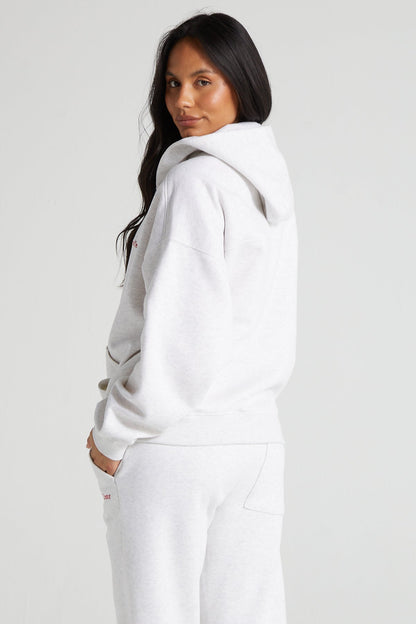 Comfort Zip Hoodie - White Marl