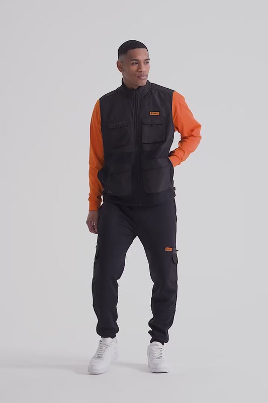 Cargo Gilet - Jet Black